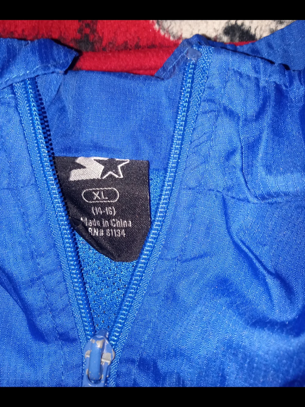STARTER Men's Blue Lightweight Zip Jacket with Black Accents